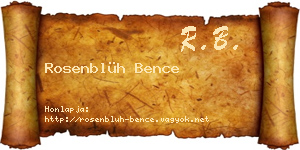 Rosenblüh Bence névjegykártya