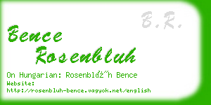 bence rosenbluh business card